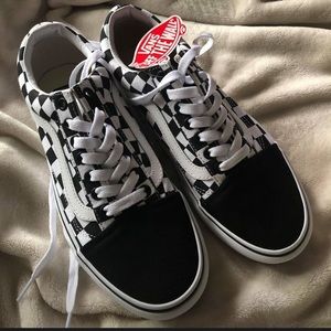 Custom made checkered vans